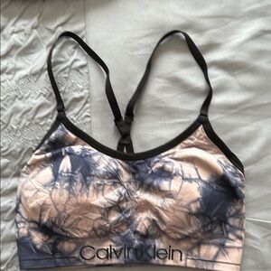 Calvin Klein Women's Tie-Dye Performance sports bra - Blue and Cream